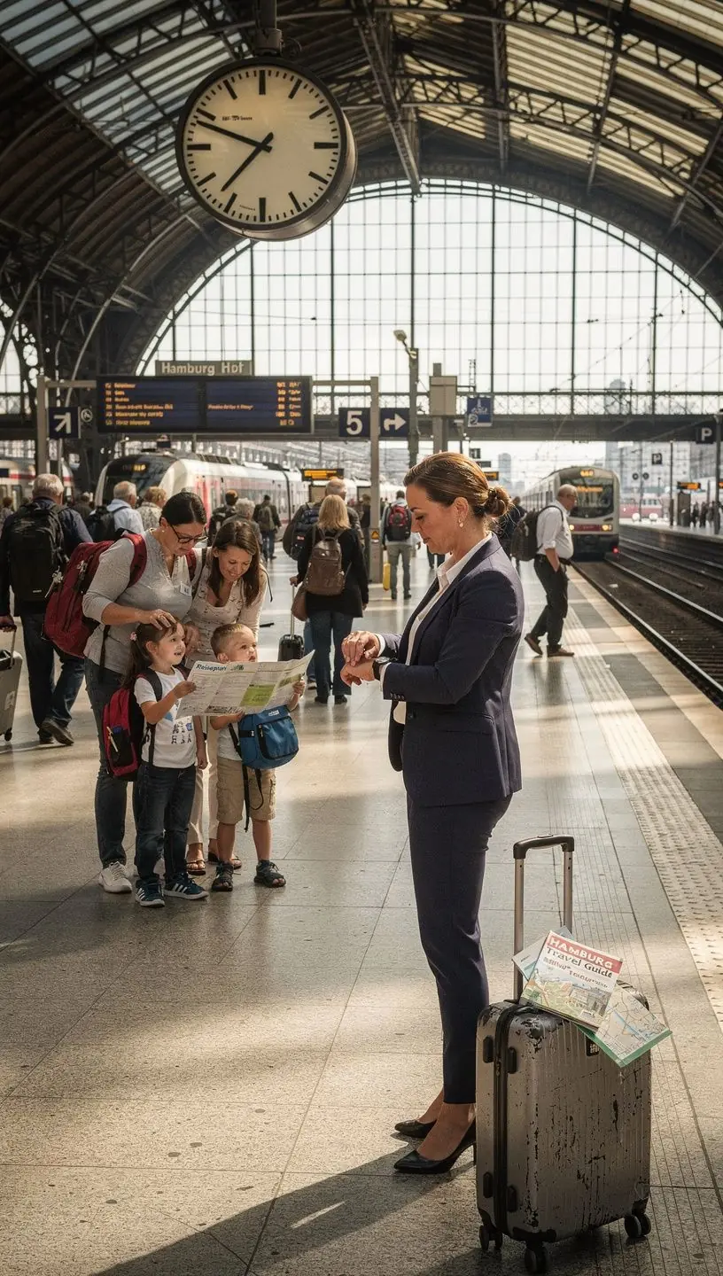 Ein Koffer steht neben einem Hotelzimmer, bereit für den nächsten aufregenden Tag in Deutschland.